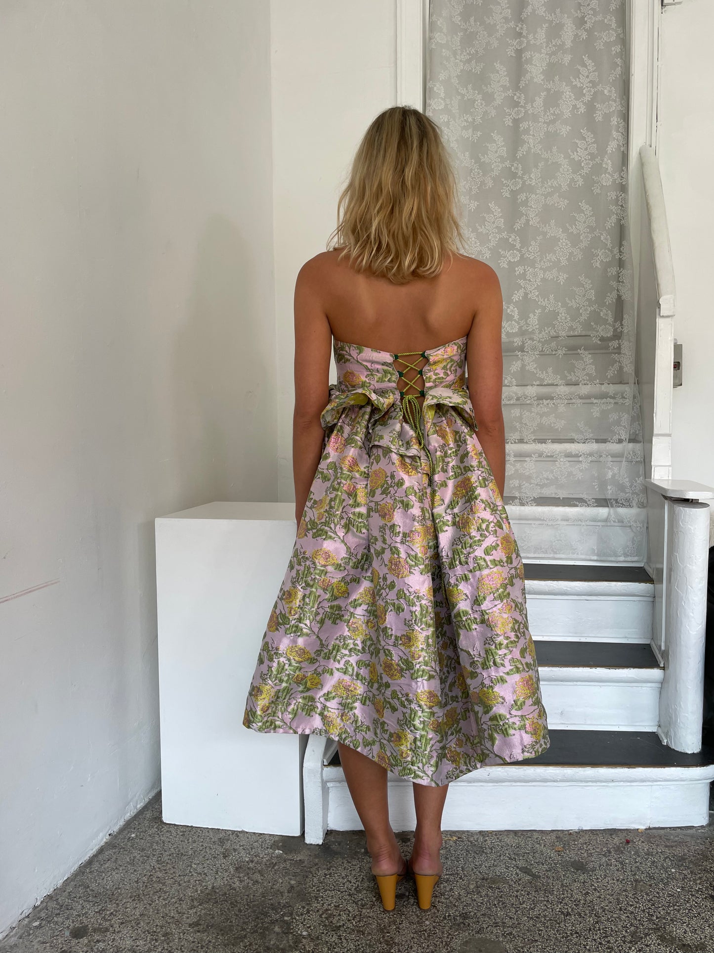 Jacquard ruffle dress