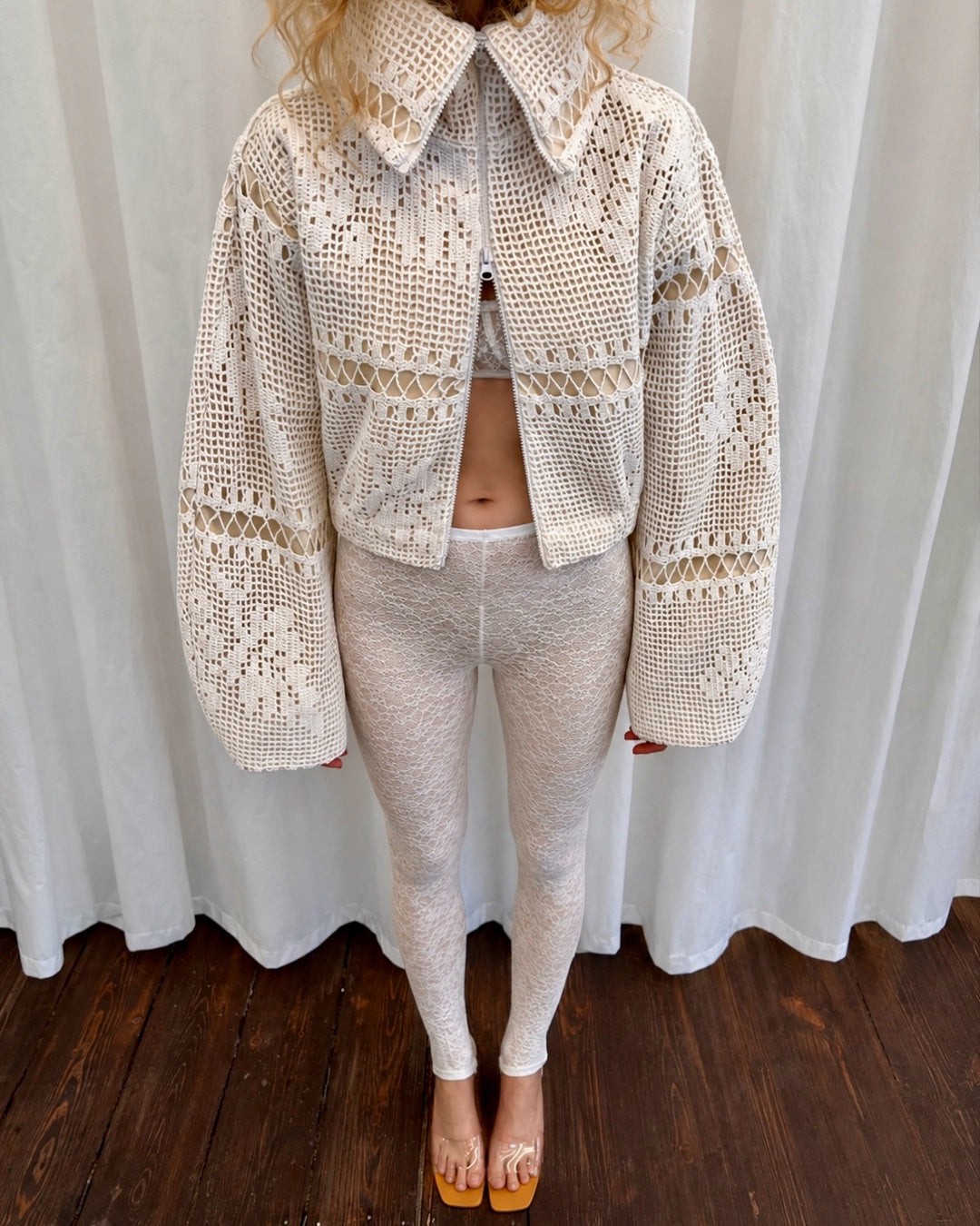 Abena Crochet Denim Jacket