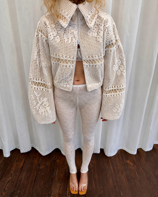 Abena Crochet Denim Jacket