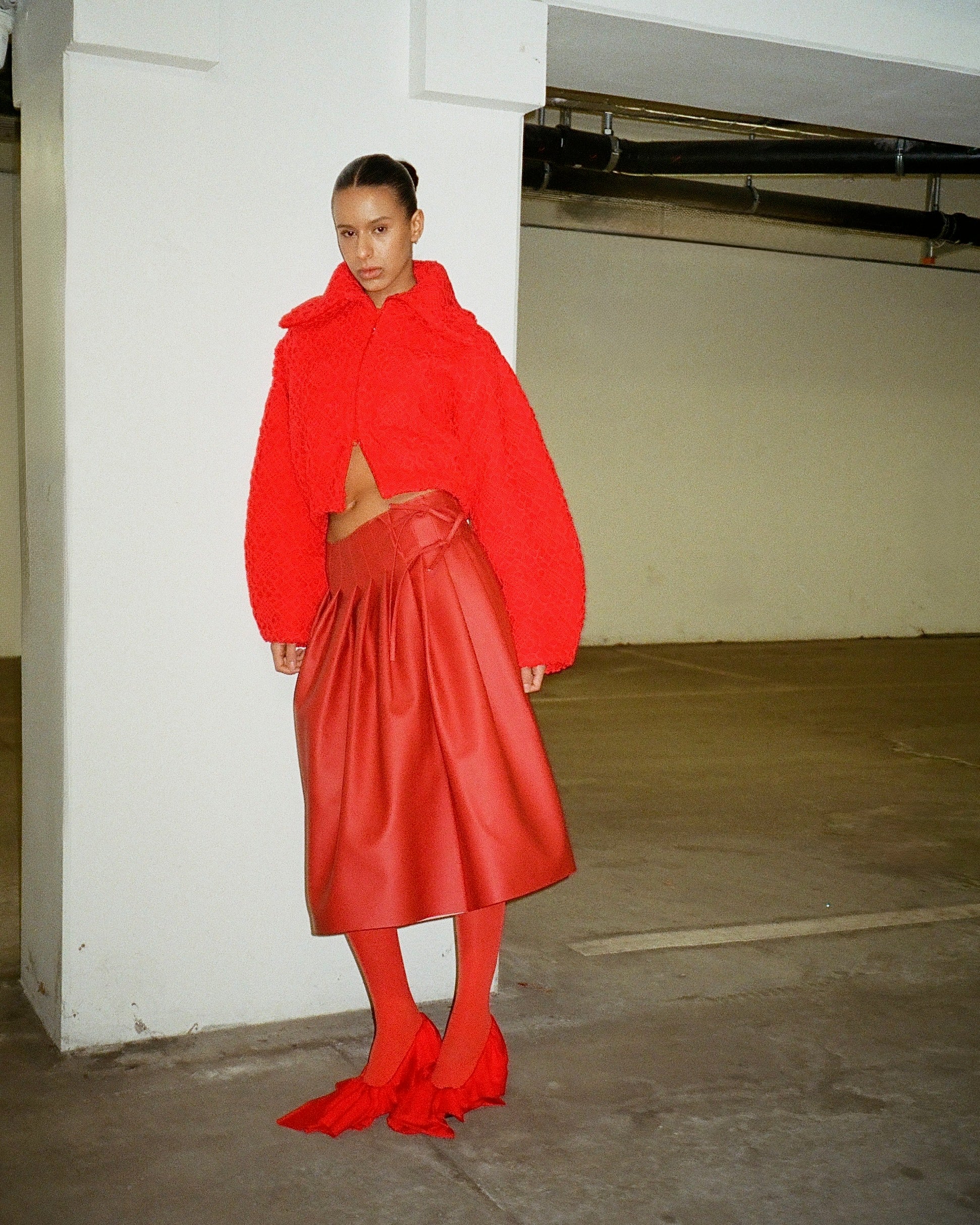 Abena Crochet Bomber Jacket