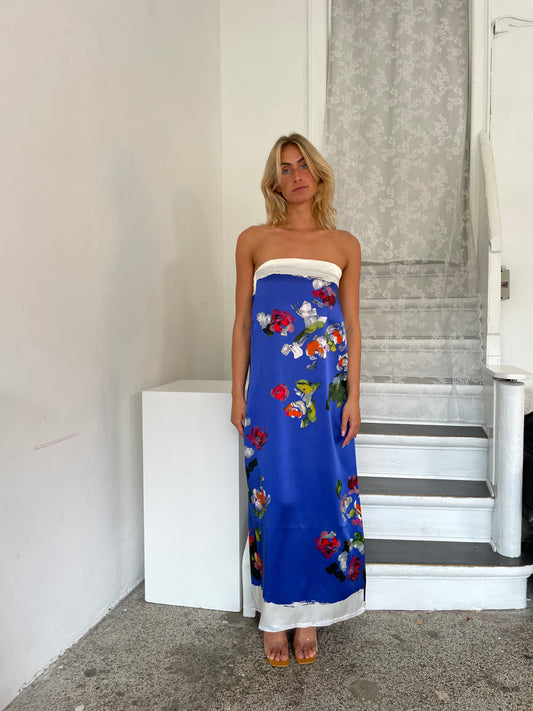 Satin floral dress