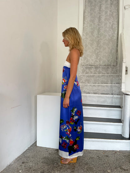 Satin floral dress