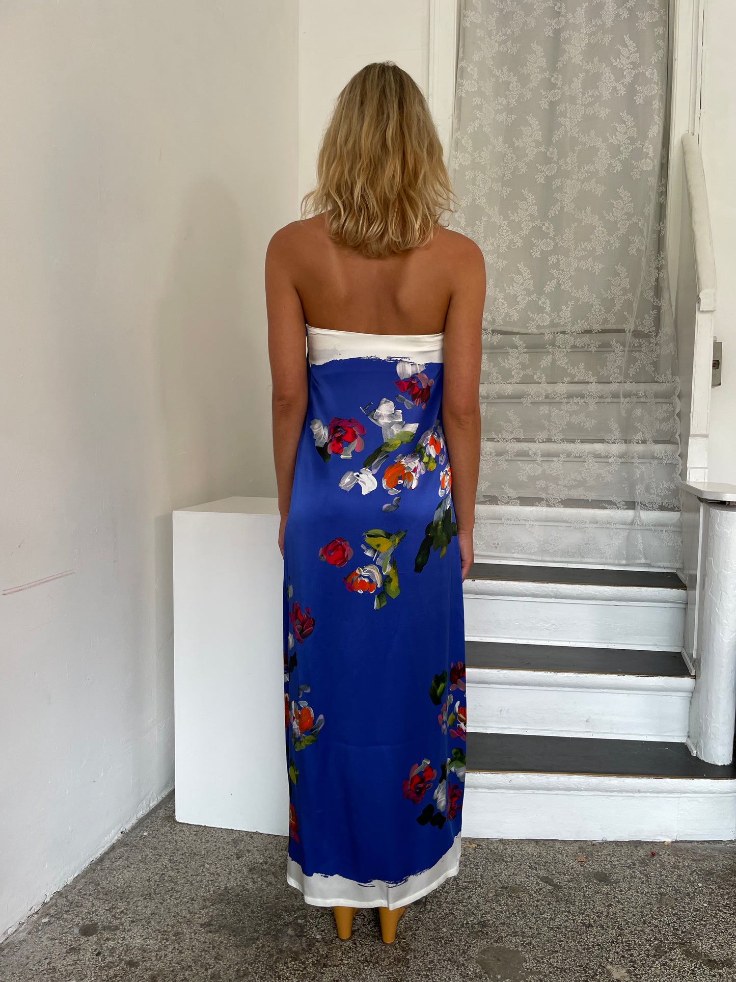 Satin floral dress