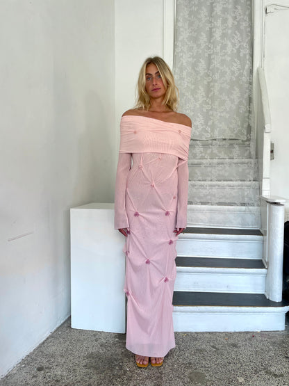 Draped mesh dress