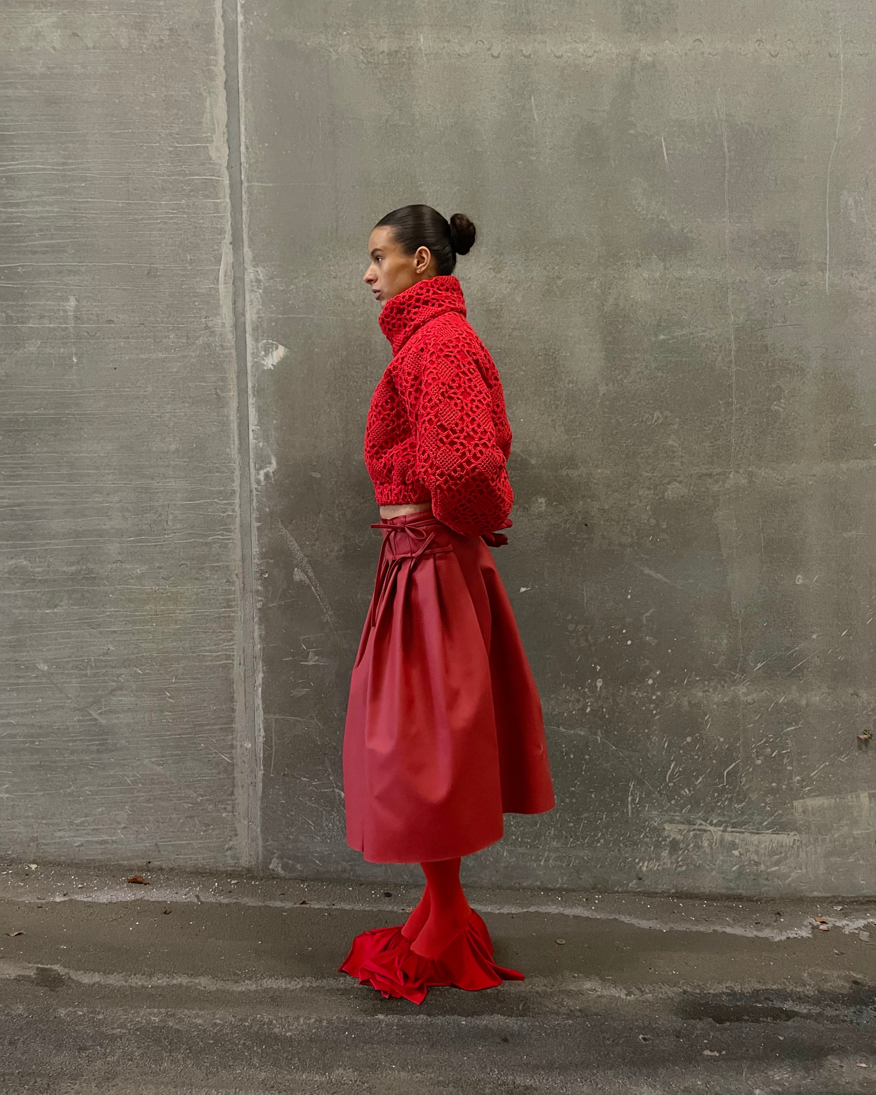 Abena Crochet Bomber Jacket