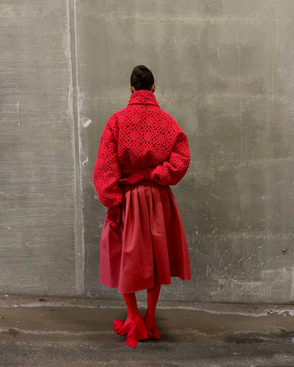 Abena Crochet Bomber Jacket